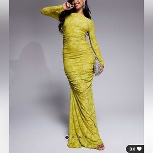 ASOS Yellow Long Sleeve Dress